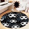 Soccer Printed Round Rug Carpet Chair Rug Area Rug Entryway Doormats,for Office Chair Living Room Bedroom Kitchen Room.