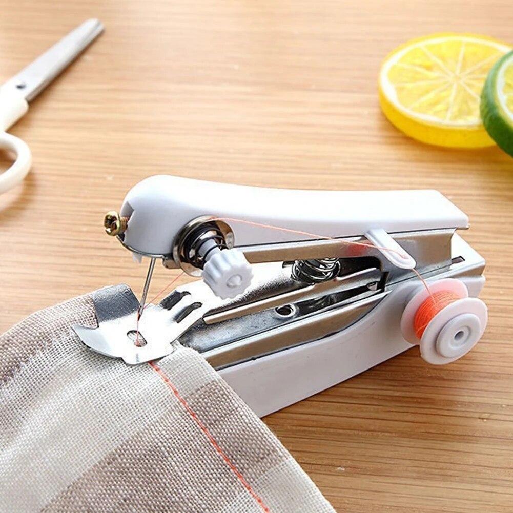 Home Handheld Sewing Machine Protable Outdoor Travel Clothes Fabrics DIY Stitchin Sew Tool Mini Manual Stitch Needlework Machine