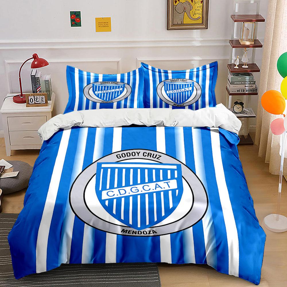 "Blue Striped Shield Logo Set" Bedding Duvet Cover Set Duvet Cover Pillowcases (1 * Duvet Cover 2 * Pillowcases, without duvet insert)