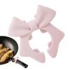 Bow-knot Silicone Spoon Holder Silicone Construction Pan Clip Rack Convenient Spoon Rest Cooking