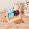 1PC Wooden DIY Craft Yarn Ball Stand Yarn Dispenser Solid Wood Dual Rotating Design for Crocheting Knitting Rotatable Yarn Holder