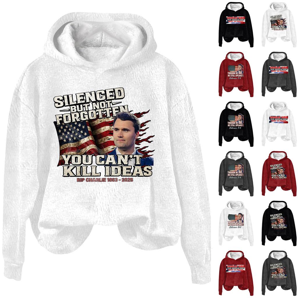 Ladies Fashion Casual Long Sleeve Printed Round Neck Hoodie Pullover Top