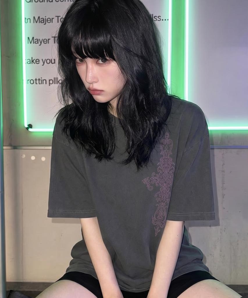 GRAVER [Unisex] Sim Cross Pigment Short Sleeve T-Shirt_2 Colors