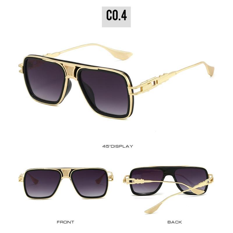 New Vintage Square Men Sunglasses Brown Luxury Brand Classic High Quality Sun Glasses For Women Uv400