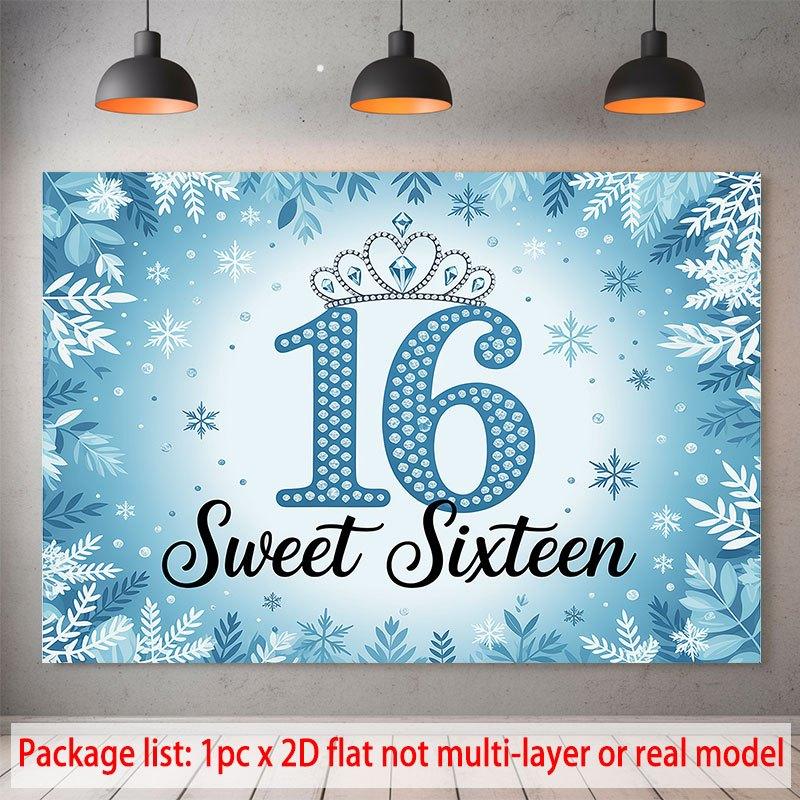 Party Backdrop Flat Sweet Sixteen Winter Events Wedding Coming Ceremony Four Photo Booth Background Front Door Decor