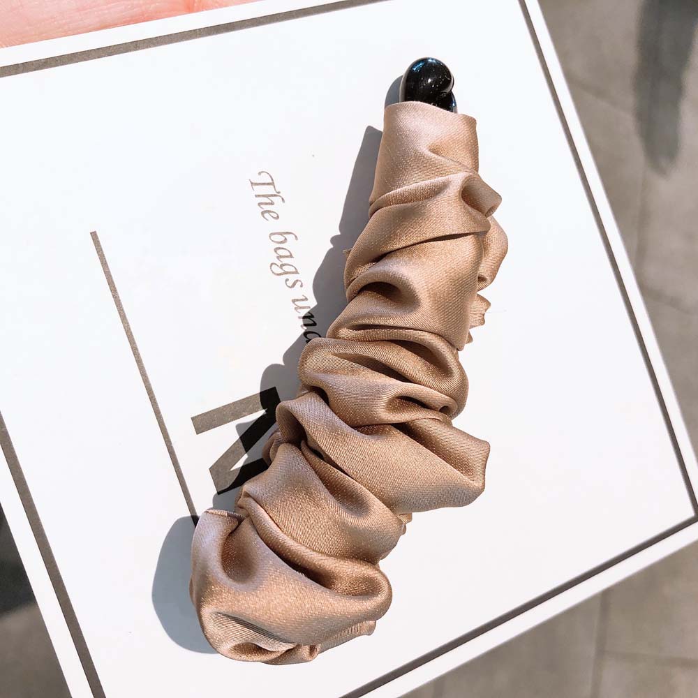Girls Simple Cloth Folds Large Size Hair Claw Banana Clip Hair Accessories Ponytail Holder