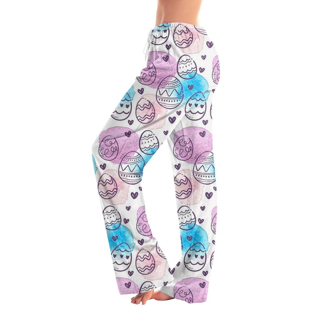 Женские модные свободные повседневные брюки с пасхальным принтом