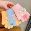 Cartoon Rabbit Children Full Fingers Gloves Plush Windproof Gloves Cute Kids Knitted Gloves