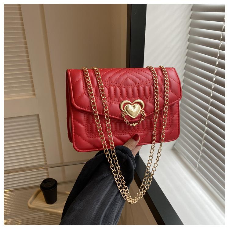 Женская сумка Модная цепочка Сумка на плечо Зарубежный стиль Сумка-мессенджер Модная универсальная Любовь Маленькая квадратная сумка Тренд