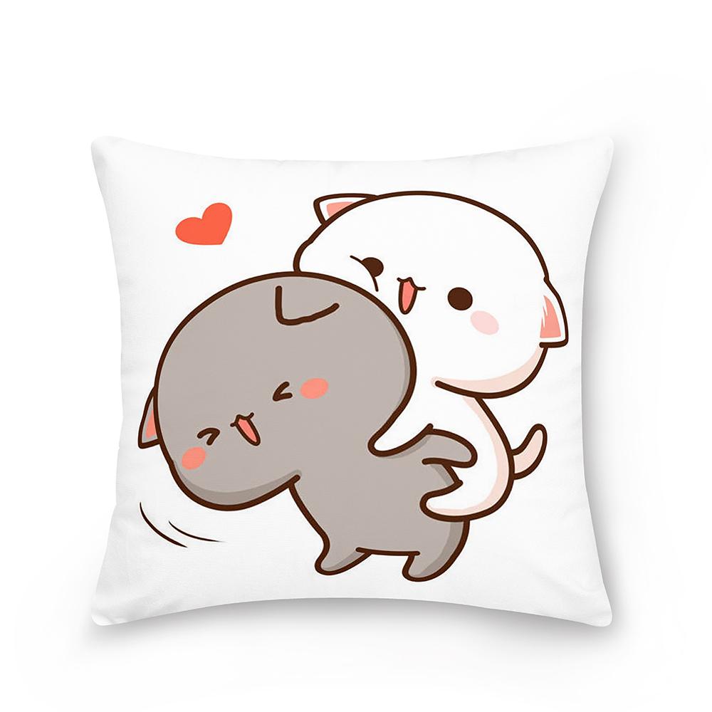 Домашняя персиковая подушка с изображением кота, наволочка, наволочка для дивана, автомобиля, рождественское украшение, наволочка для спальни, гостиной