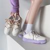Women's Sneakers  Spring New Platform Lavender Purple Women's Shoes Color Matching Lace-up Fashion Casual Exercise White Shoes