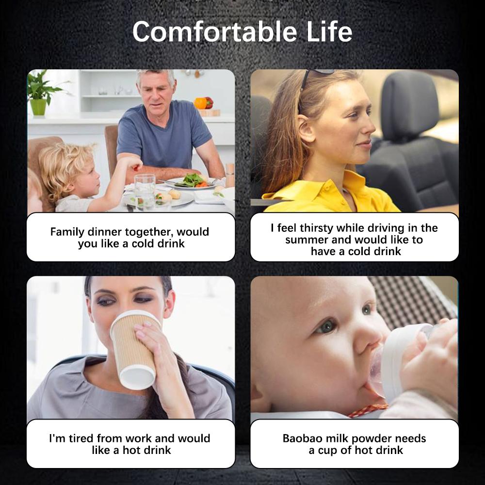 Автомобильный охлаждающий подогревающий подстаканник Подогреватель для воды Бутылка DC 12V Сохранение тепла Умная чашка Отображение температуры Охлаждающий чайник