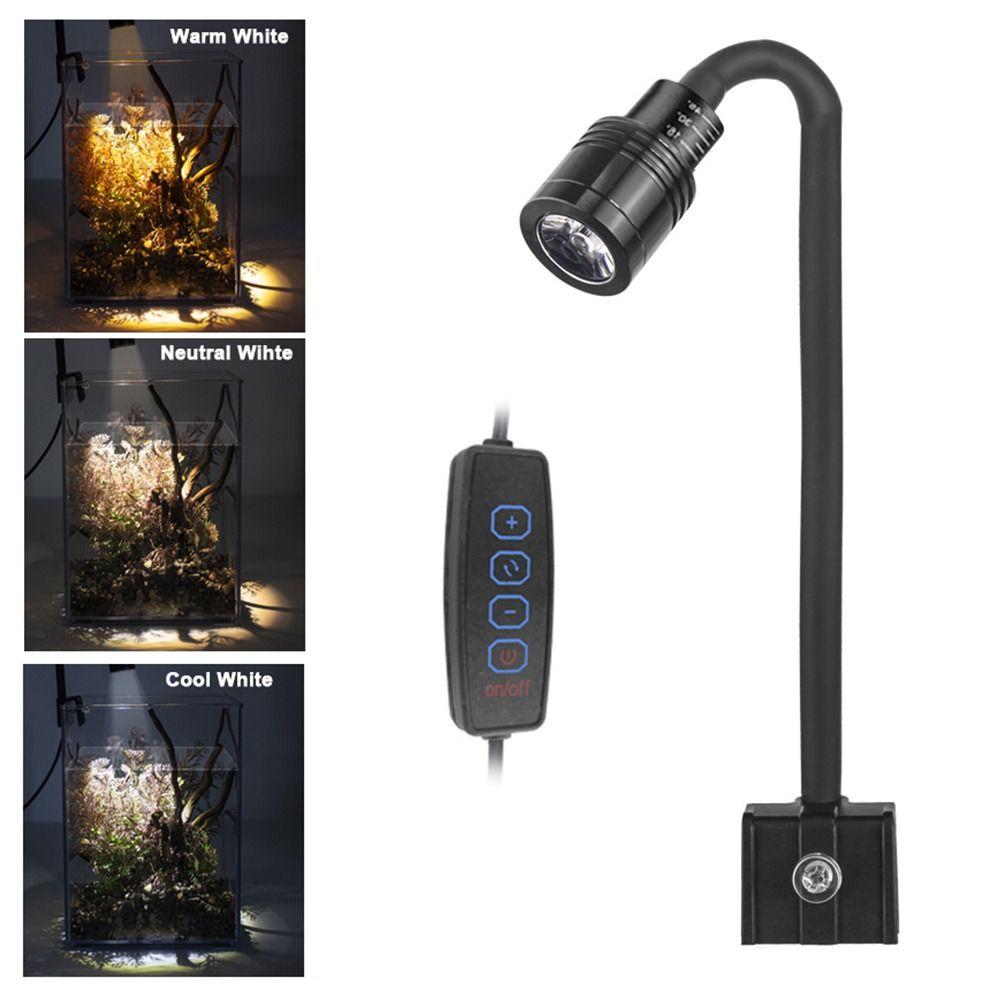 Waterproof Adjustable Focus Spotlight 360 Degree Rotation Mini Clip-on Lamp  Aquarium  Accessories