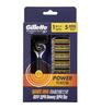 Gillette ProShield Yellow Power Пакет большой вместимости (Ручка бритвы + 5 лезвий) [Гипоаллергенно + тщательное бритье]
