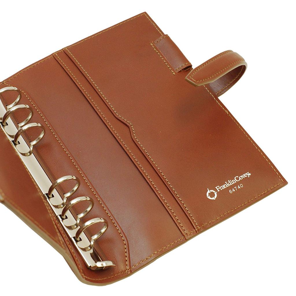 Компактный органайзер Franklin Planner с обложкой из натуральной кожи TATSUNO, 20 мм, с ремешком, коричневый, 64740