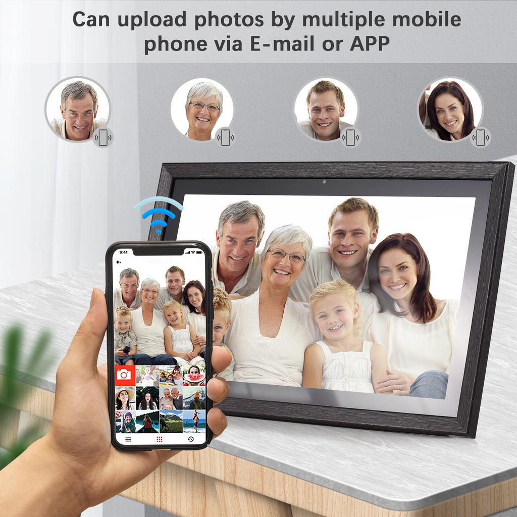 Andoer 18.5 Inch Large WiFi Digital Photo Frame Cloud Digital Picture Frame Wall Mountable 1920*1080 IPS Screen Touch