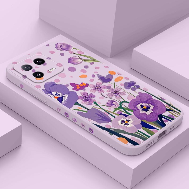 Purple Charm Tulip Phone Case For Xiaomi Mi 15 14 14T 13 13T 12 12X 12T 12S 11 11T 10 10T 9 9T Pro Lite Liquid Silicone Cover