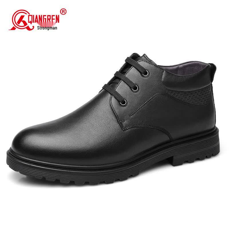 Strongman Men's Winter Warm Business Formal Leather Shoes