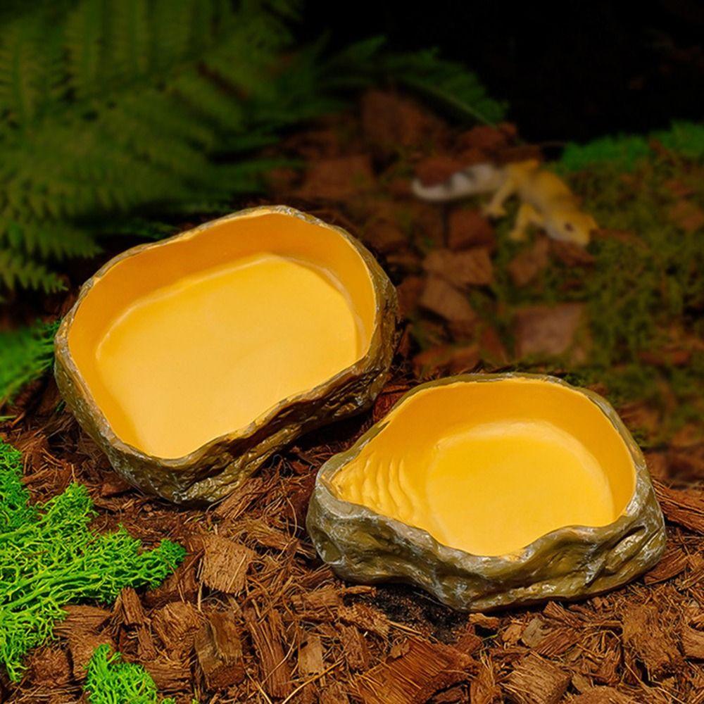 Tree Stump Shape Reptile Feeding Bowl Multicolor Reptile Bathtub for Tortoises