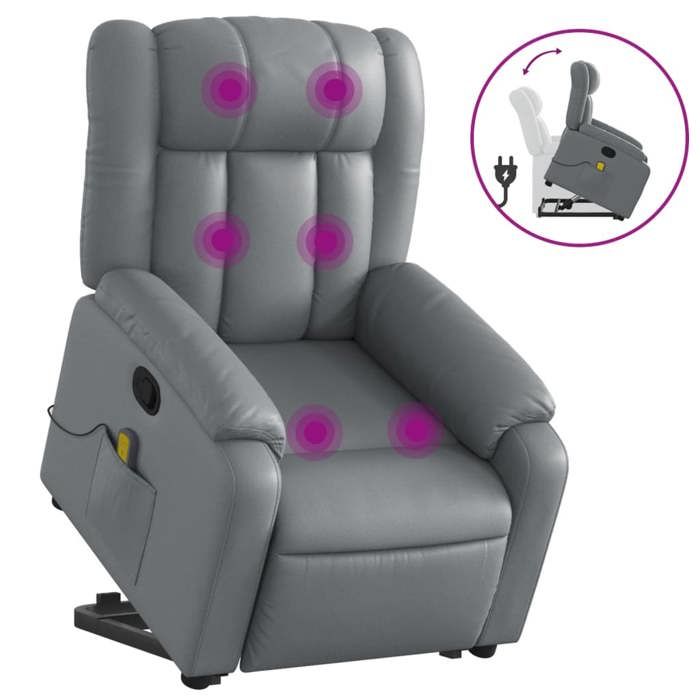 VidaXL Fauteuil Inclinable de Massage, Chaise de Relaxation avec Dossier, Siège avec Accoudoirs, Fauteuil TV de Salon, 3205274