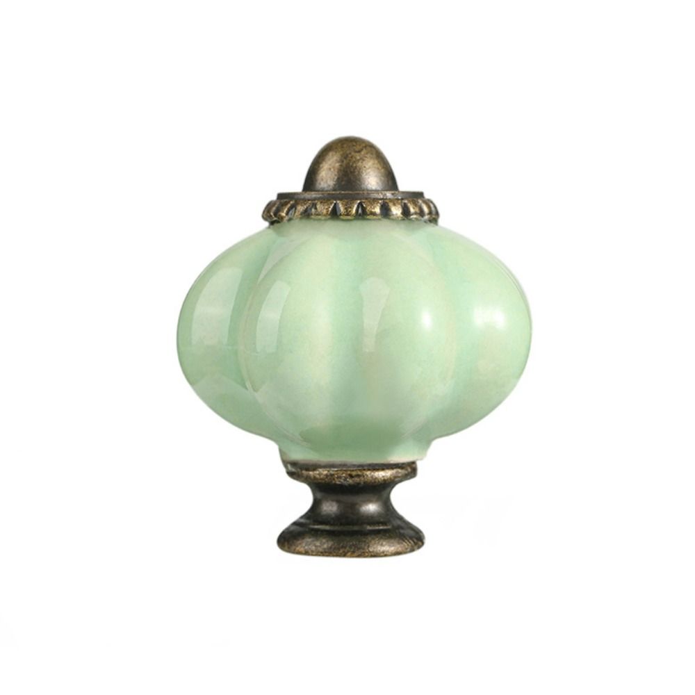Single Hole Cabinet Knob Round Drawer Knobs Retro Ceramic Pumpkin Handle  Kitchen