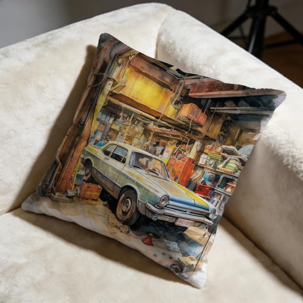 Watercolor Vintage Car Cushion Cover Soft Decorative Pillow Case Suitable for Bedroom Sofa Car Travel Use