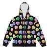 Chris Brown CANDY HEARTS ZIP HOODIE Long Sleeve Fleece Hooded Sweatshirts Winter Warm Men Women Pullovers Graphic 3D Print Hoody