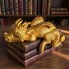 Украшение для кабинета Спящий дракон Декор для книжной полки, Фигурка для книжного уголка, Готический функциональный декор для книжного шкафа, Украшение для книжной полки в стиле фэнтези, Полка
