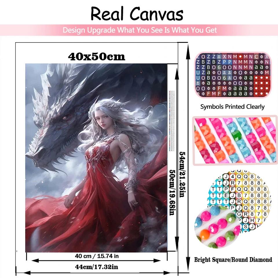 Алмазная картина с изображением женщин и драконов 5DDiy полная круглая квадратная мозаика крест вышитая картина с изображением животных украшение на стену