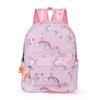 Cross-border Canvas Backpack With Cartoon Print Unicorn Design For Kindergarten Students