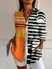 Женская европейская и американская летняя рубашка с 3D-печатью и длинным рукавом 2025