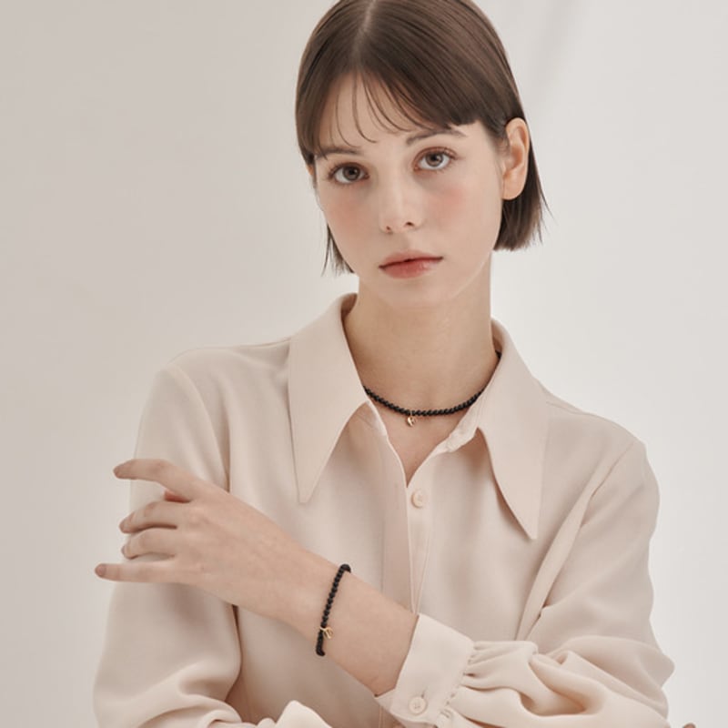 ELLE Jewelry Black Onyx Stone Necklace ELBRNN228