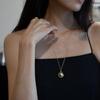Invisible Collage BOLD ROUNDED CAP NECKLACE_GOLD