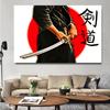 Абстрактное Кендо, японский самурай, фитнес, спортивные постеры, печать на холсте, боевые боевые настенные художественные фотографии, домашний декор для спортзала