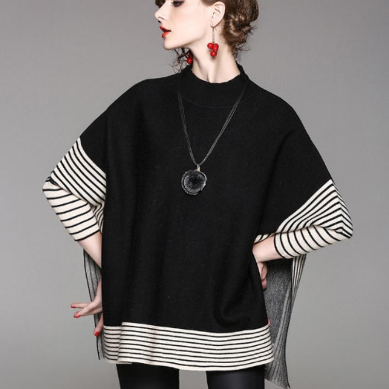 Весна и осень, плащ с рукавами «летучая мышь», пуловер, свитер, шаль, тонкий свободный свитер, женский универсальный темпераментный свободный свитер, пуловер