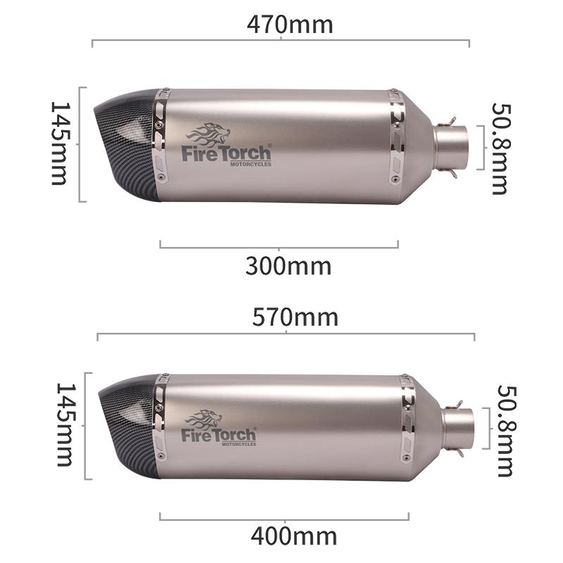 470MM 570MM Universal Motorcycle Exhaust Pipe DB Killer Muffler For Honda PCX125 150 Z900 R6 TMX530 CB500 R1 Tenere700 XTZ700