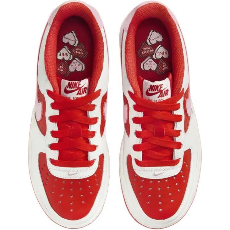 Nike Кроссовки Air Force 1 Low GS Valentines Day 2025 для детей, красные, саммит-белые, светло-малиновые HV5165-121