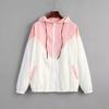 Элегантный цветной блок-бомбер на молнии, женская осенняя повседневная модная ветровка с капюшоном, куртка большого размера