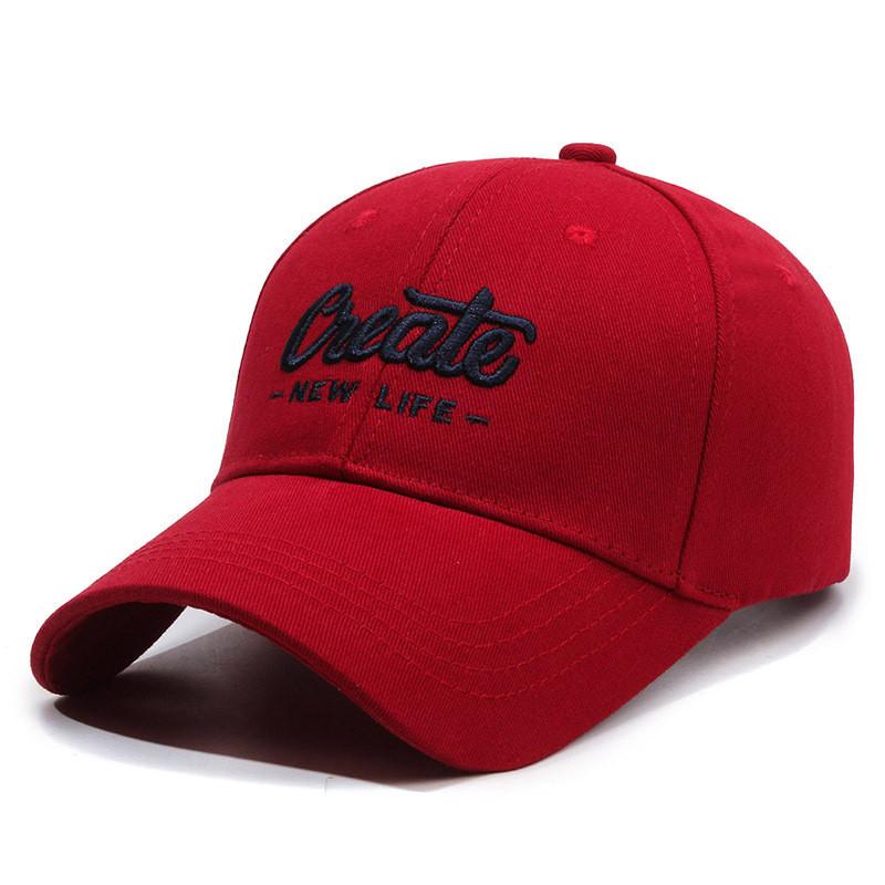 Curved Cotton Brim Cap With Embroidery Adjustable Strap Men Women Outdoor Use