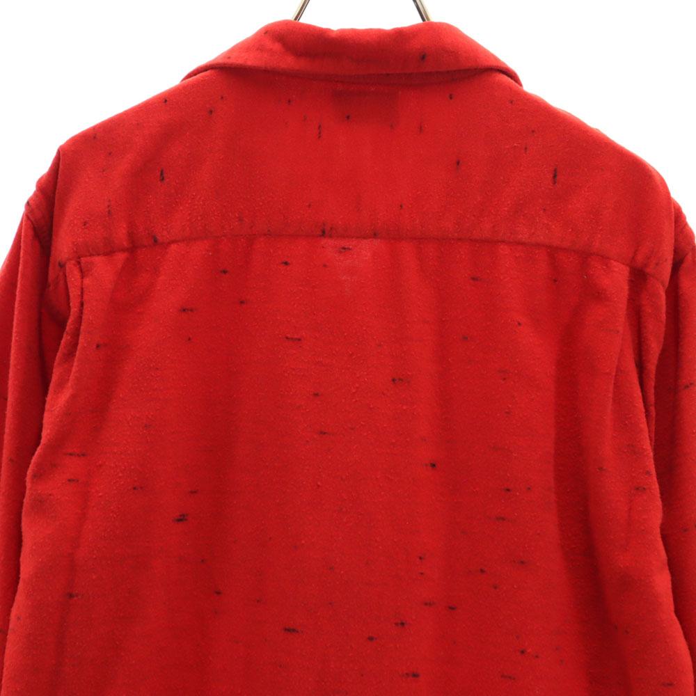 Washington 50s Vintage open collar box cut Long sleeve flannel Open collar shirt Men's Used