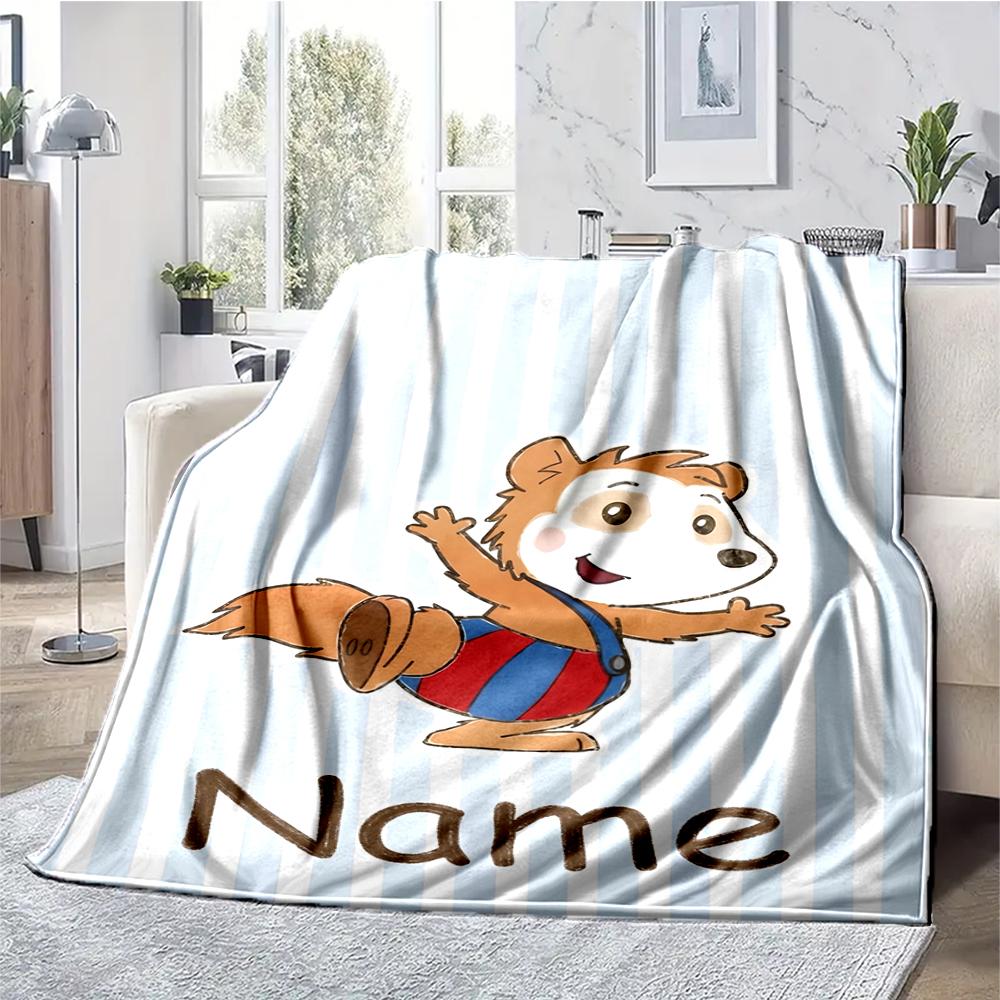 Custom Name Bobo Theme Printed Blanket - Perfect for Couch, Bed, Travel & Outdoor Use | Machine Washable, Cozy & Durable.