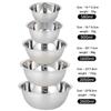 5pcs/Set Stainless Steel Mixing Bowls Non Slip Nesting Whisking Bowls Set Mixing Bowls For Salad Cooking Baking