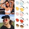 Unisex UV400 Metal Small Frame Gradient Mirror Glasses Oval Sunglasses Men's Shades Sun Glasses