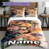 3pcs Duvet Cover Set (1*Duvet Cover + 2*Pillowcase, Without Core), Custom Name Demon Slayer Pattern Bedding Set, Home Bedroom Decor Gift