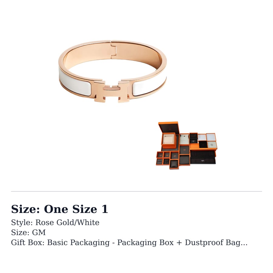 HERMES Clic H Bangles Women's Rose Gold/White H700001FO31GM