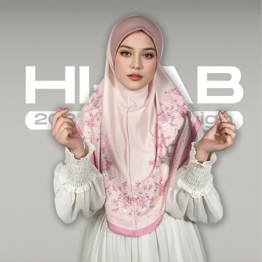 Muslim Hijabs Women Head Wrap Square Scarf Floral Print Turban Cap