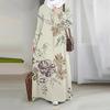 Женские платья, элегантные, уличная мода, муслиновые платья, платья с длинным рукавом, цветочные принты, повседневные платья макси,