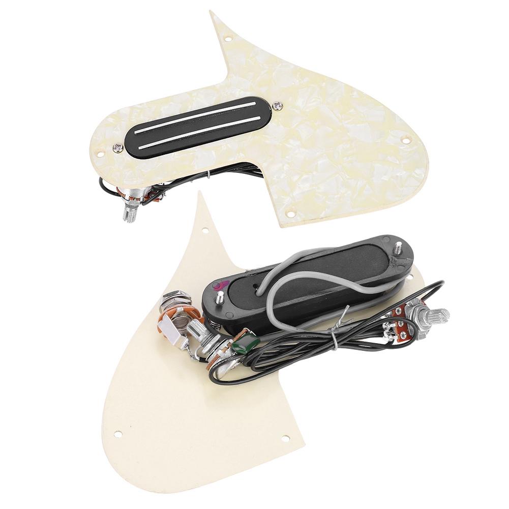 Dual Rail Mandolin Pickguard Loaded Prewired Pickup A500k B500k Potentiometer (Yellow)