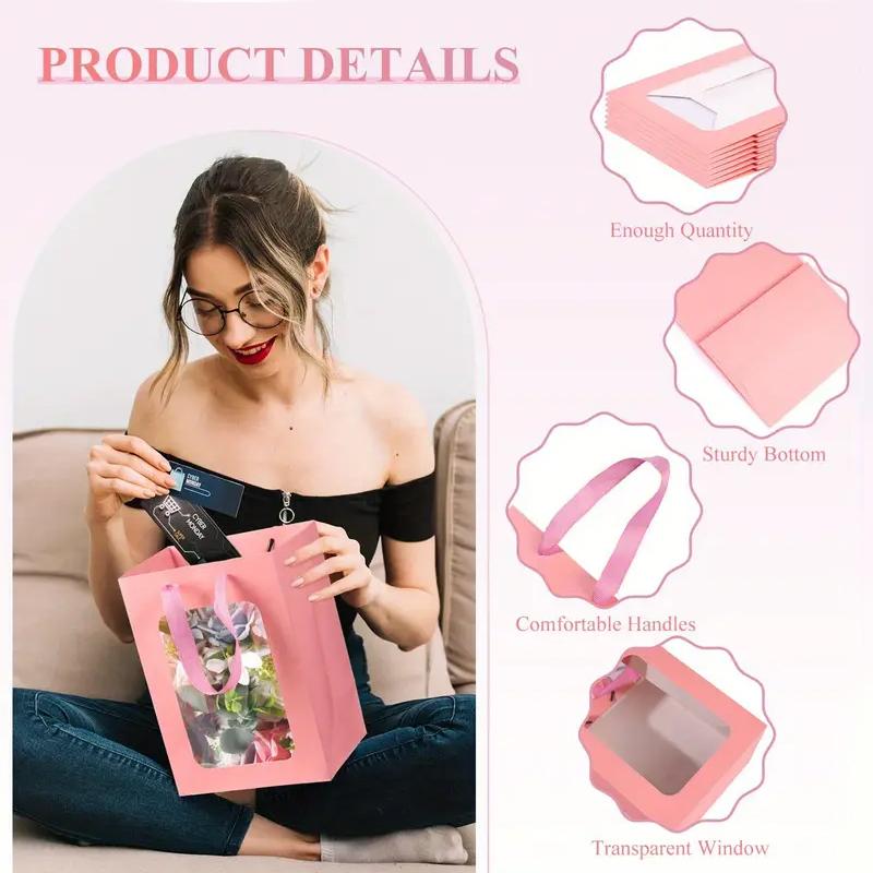 12 шт. прозрачный подарочный пакет с окном, подарки для покупок, коробки с окном из ПВХ, сумка для выпечки, коробки для конфет, тортов с ручками 18x13x25 см