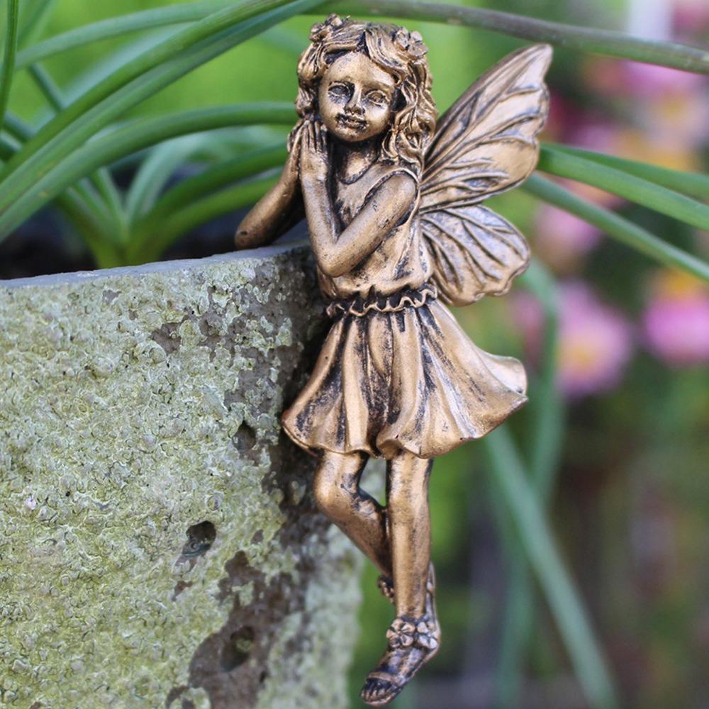 Имитация медного цветка Фея Статуэтка Набор Мультяшная Фея Подвесные Украшения Гостиная Спальня